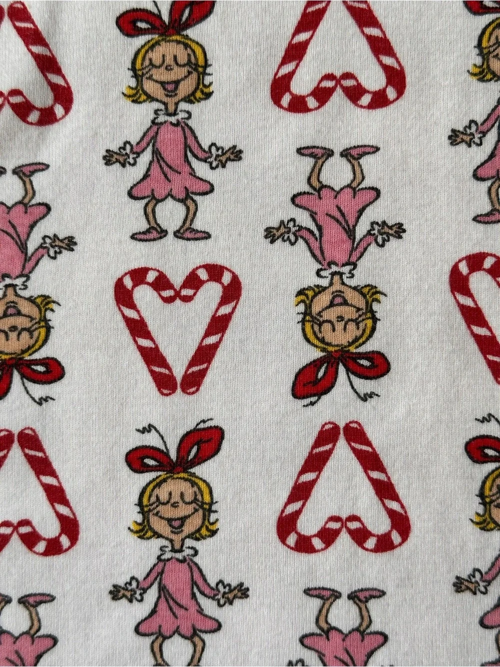 Hanna Andersson Dr. Seuss Grinch Cindy Lou Who Candy Cane Pajamas size 6-7